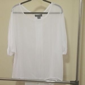 White see through blouse